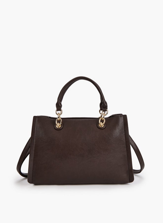 Flora Bella By Shoexpress Solid Tote Bag with Detachable Strap and Zip Closure  - Image 2