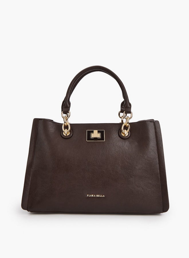 Flora Bella By Shoexpress Solid Tote Bag with Detachable Strap and Zip Closure  - Image 1