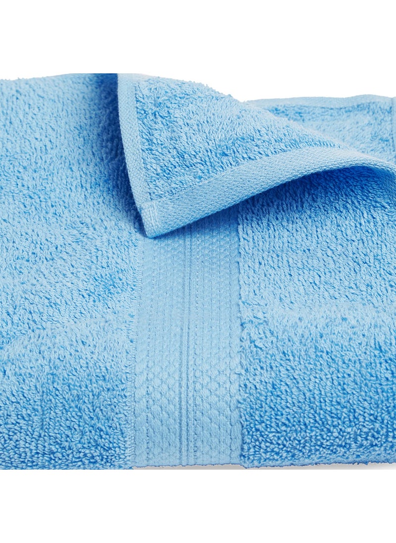 SPACES Spaces 100 Cotton Bath Towel High Absorbency Easy Care Soft Feel 448 GSM Light Blue Cotton Towels for Bath  - Image 4