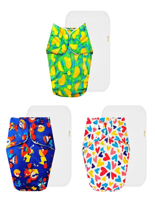 Dumbledo Premium Cloth Diaper with Cotton Insert (Pack of 3) | Soft & Gentle | Reusable & Washable | Easy to Clean | Perfect for Indian Summers | 3 Months - 3 Years | Unisex Baby - Image 1