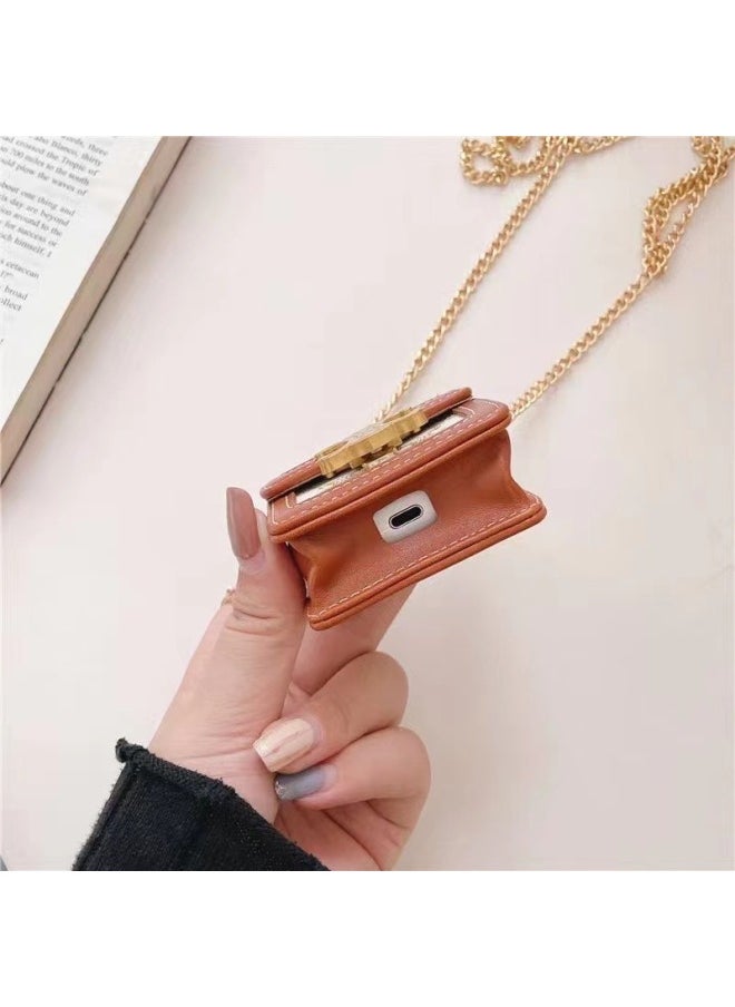 Generic - Suitable For European And American Spring Arc De Triomphe AirPods 1/2/3Rd Generation Protective Cover Leather Wireless For Apple Bluetooth Crossbody-Color:Pink-Applicable Models:Airpods Pro/pro2/3/4 - Image 1
