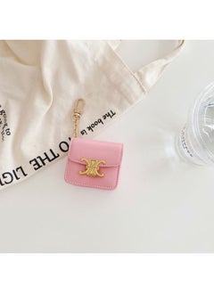 Suitable For European And American Spring Arc De Triomphe AirPods 1/2/3Rd Generation Protective Cover Leather Wireless For Apple Bluetooth Crossbody-Color:Pink-Applicable Models:Airpods Pro/pro2/3/4