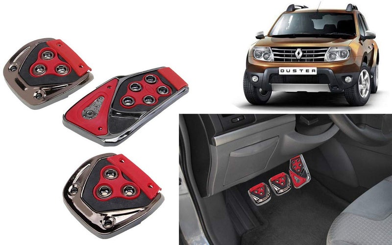 Selifaur - 3 Pcs Red Non-Slip Manual Car Pedals kit Pad Covers Set for Duster - Image 1