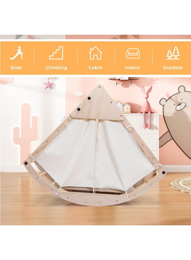 MaBaby 8 in 1 Large Children Entertainment Climbing Toys Triangle Set with Slide Arch Climbing Rocker Montessori Children Climbing Toys Children Indoor Playground Jungle Gym Training - Image 5