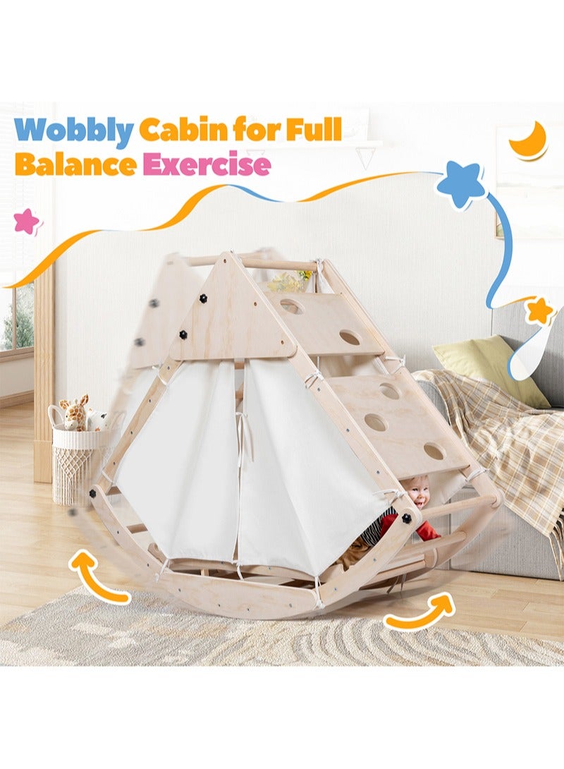 MaBaby 8 in 1 Large Children Entertainment Climbing Toys Triangle Set with Slide Arch Climbing Rocker Montessori Children Climbing Toys Children Indoor Playground Jungle Gym Training - Image 4