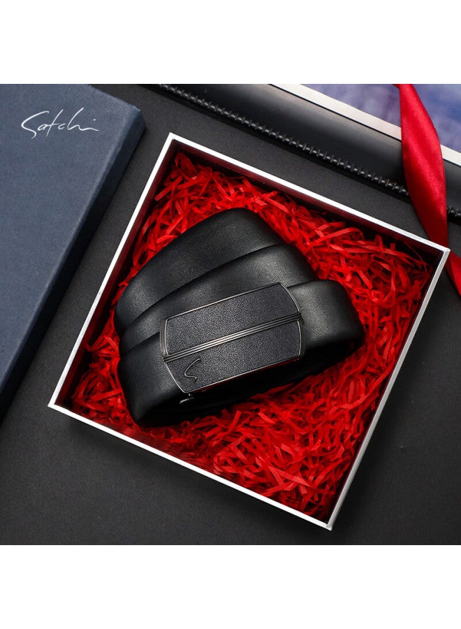 Satchi Men's First Layer Cowhide Inner-wear Waist Belt Leather Birthday Gift Box For Husband Boyfriend 110cm - Image 2