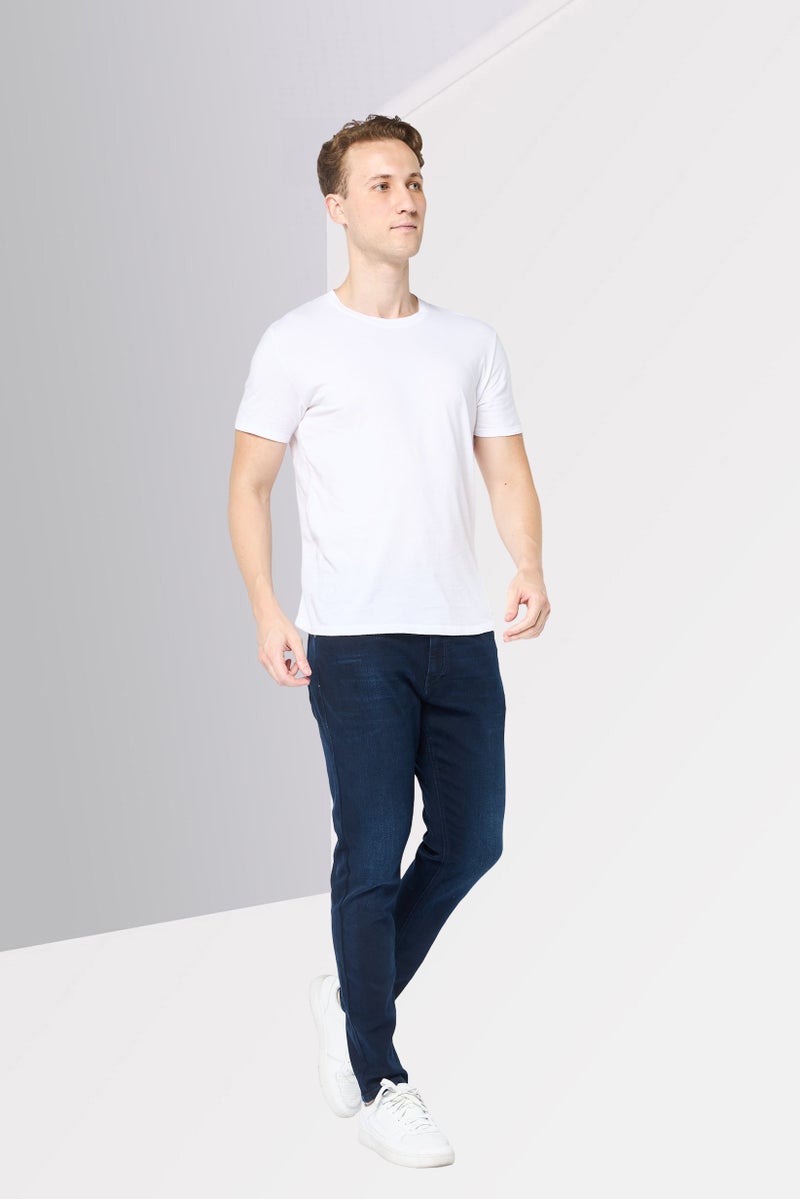 Replay جينز رجالي بقصة عادية مغسول وقابل للتمدد، أزرق داكن - Image 3