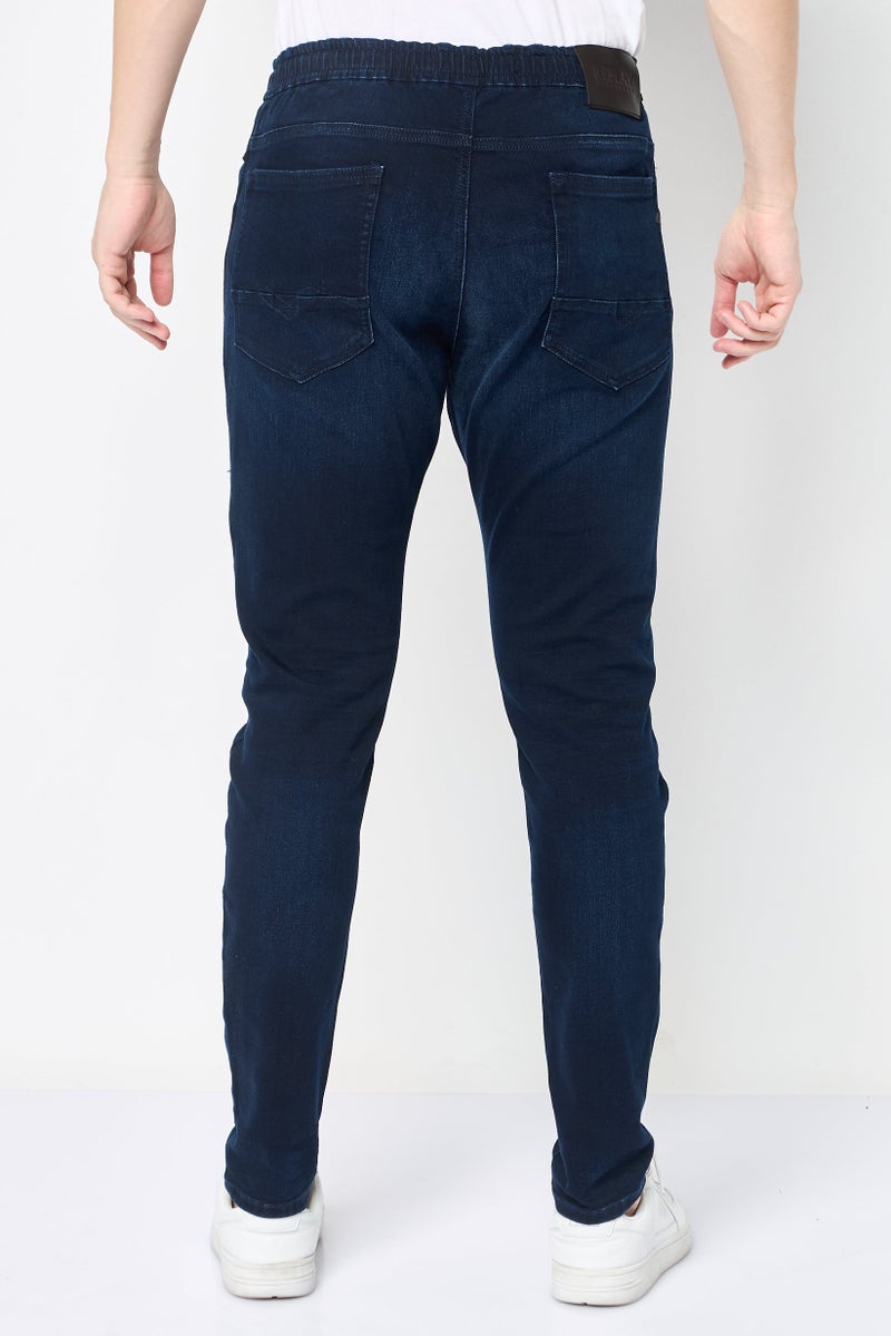 Replay جينز رجالي بقصة عادية مغسول وقابل للتمدد، أزرق داكن - Image 4