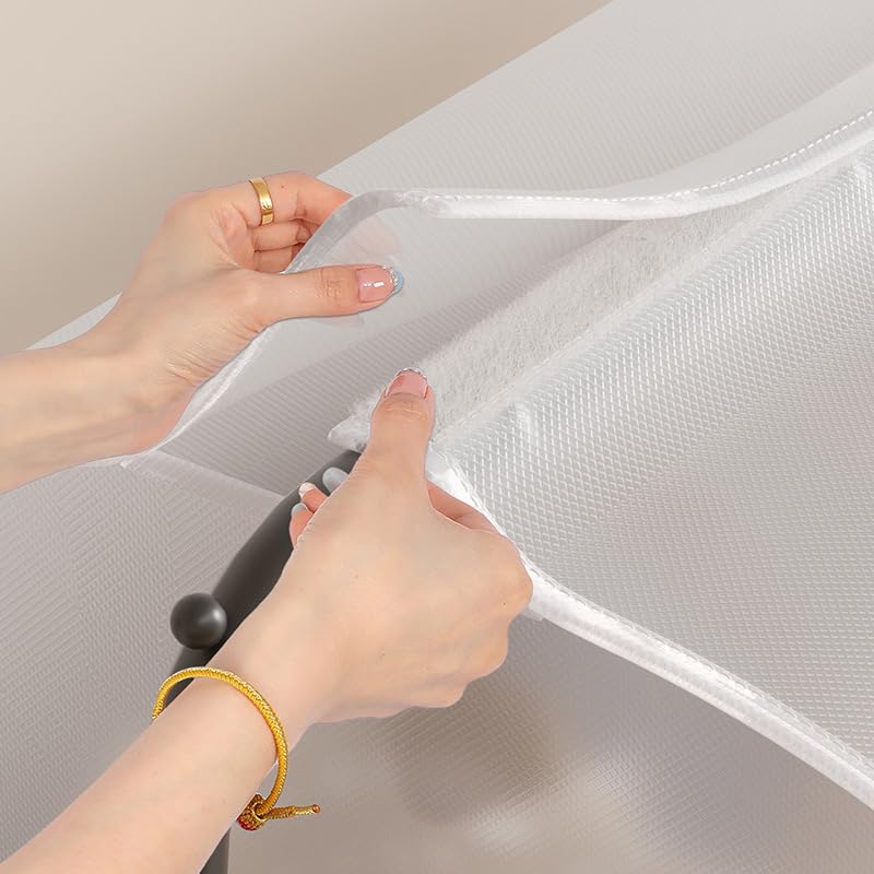 UNIQUE CART Garment Bag for Clothes – Extra Large White Storage Cover for Long-Term Storage, Dust-Proof Jacket & Clothing Protector, Breathable Fabric Wardrobe Organizer- - Image 3