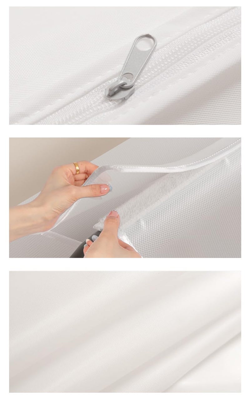UNIQUE CART Garment Bag for Clothes – Extra Large White Storage Cover for Long-Term Storage, Dust-Proof Jacket & Clothing Protector, Breathable Fabric Wardrobe Organizer- - Image 4