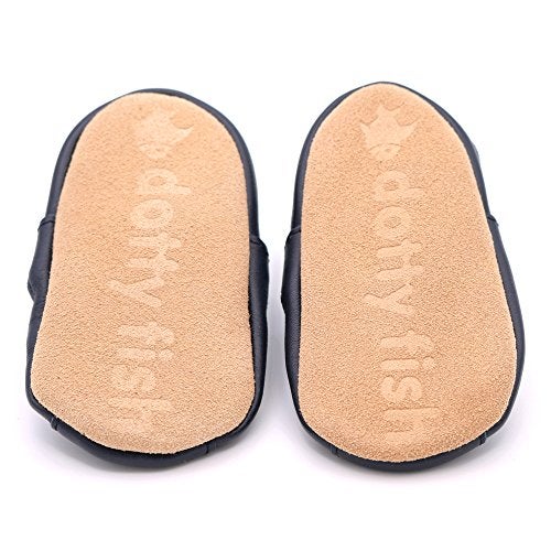 Dotty Fish Soft Leather Infant Toddler Sandals. Navy Blue. 12-18 Months - Image 5