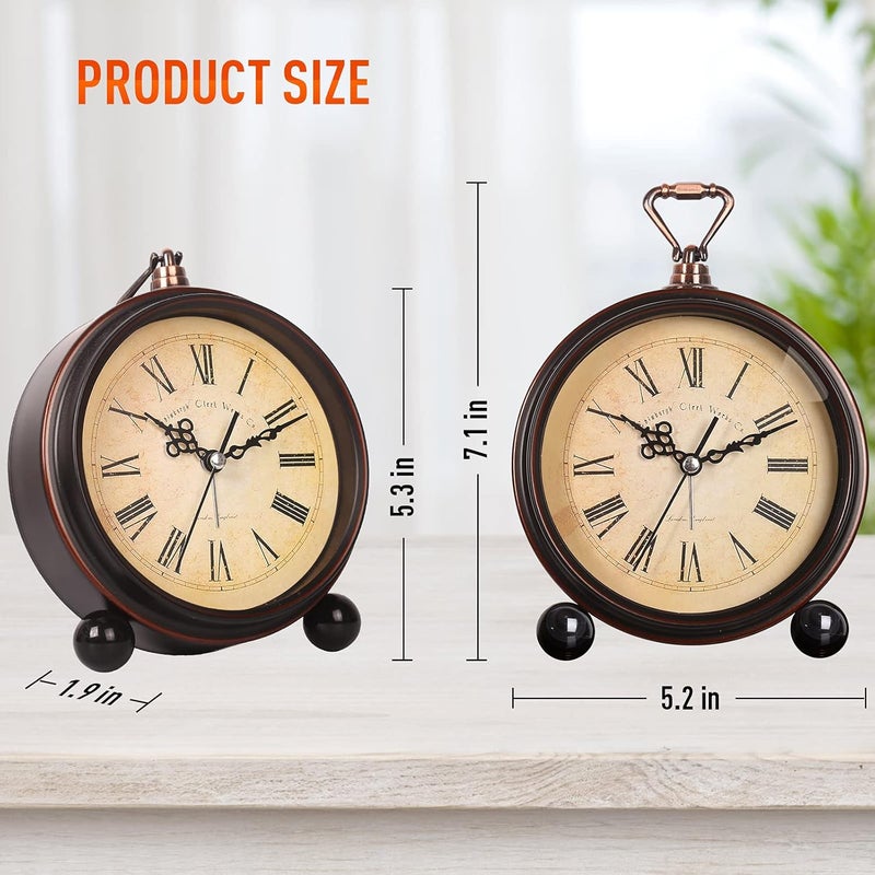 kadio Plastic Battery Alarm ClockNight LightVintage Hangable Super Silent Non Ticking Analog Clock for Bedroom 10 Cm X 10 CmBlack - Image 5