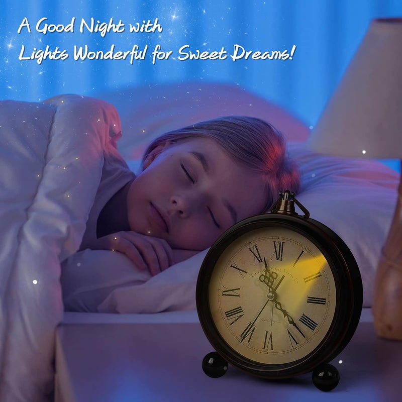 kadio Plastic Battery Alarm ClockNight LightVintage Hangable Super Silent Non Ticking Analog Clock for Bedroom 10 Cm X 10 CmBlack - Image 4