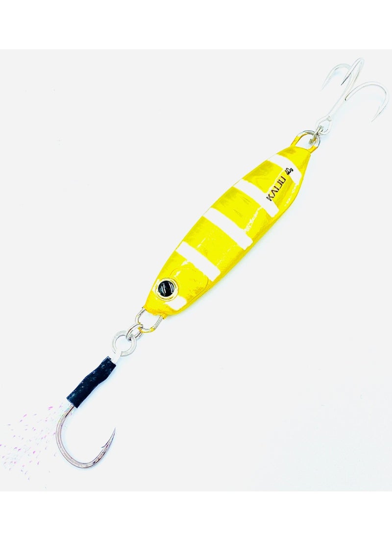 oakura Kaiju Jig Lumo Zebra Set - 60G Weights, Extra Sharp Bkk Hook, 10 Mesmerizing Colors - Lightweight Gear For Epic Fishing Adventures  - Image 1