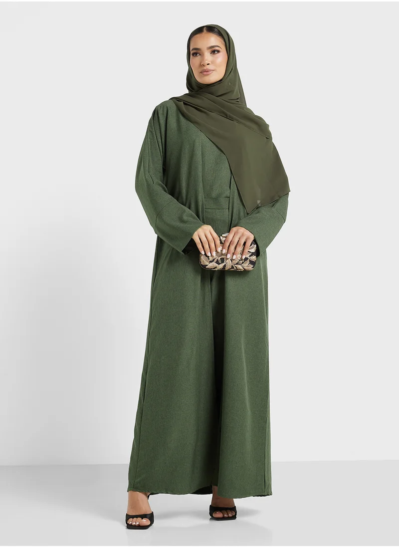 hayas closet 3 Piece Flared Sleeve Abaya