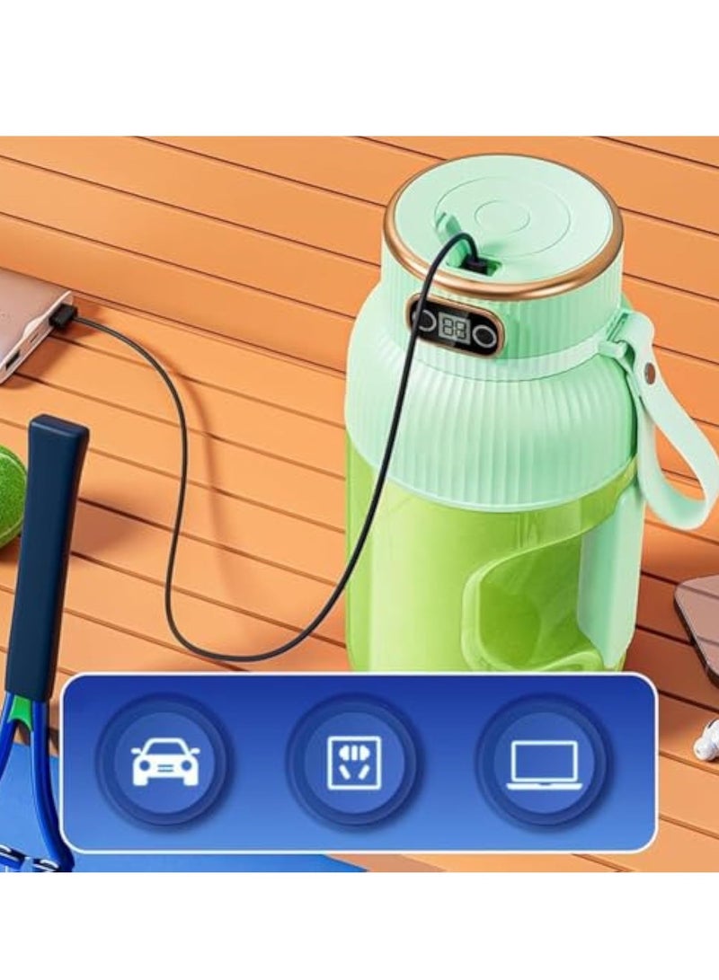 SOLARAE Portable Blender, Portable Juicer with Digital Display, Personal Blender, Multifunctional Travel Cup for Shakes & Smoothies, BPA Free, Type-C USB Rechargeable, Green - Image 5