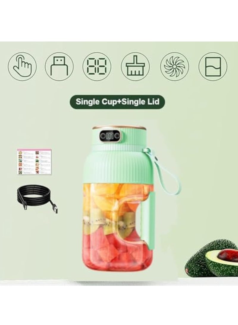 SOLARAE Portable Blender, Portable Juicer with Digital Display, Personal Blender, Multifunctional Travel Cup for Shakes & Smoothies, BPA Free, Type-C USB Rechargeable, Green - Image 4
