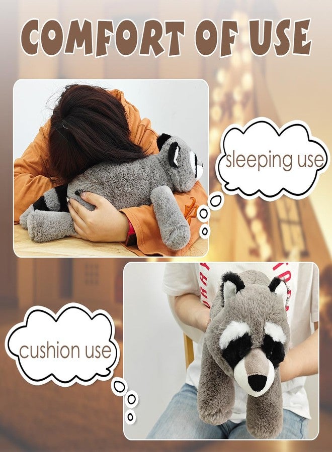 ARELUX Soft 18in Raccoon Stuffed Animals: Raccoon Plush Cute Cuddly Body Pillow Hug Sleeping Fluffy Wild Animal Toys Bed Decor Plushie Doll Friends Family Member - Image 4