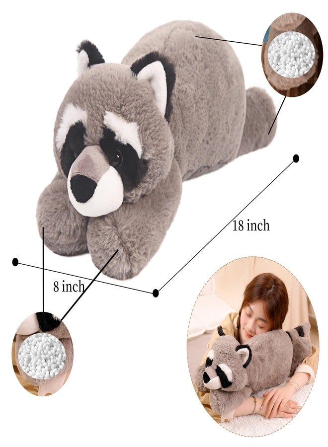 ARELUX Soft 18in Raccoon Stuffed Animals: Raccoon Plush Cute Cuddly Body Pillow Hug Sleeping Fluffy Wild Animal Toys Bed Decor Plushie Doll Friends Family Member - Image 2