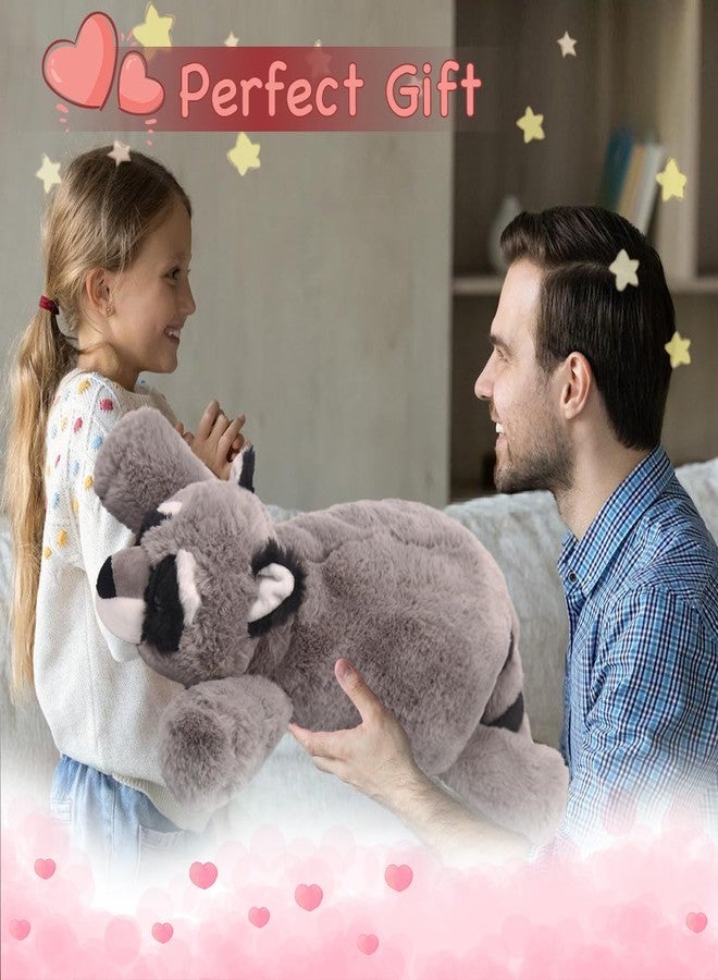 ARELUX Soft 18in Raccoon Stuffed Animals: Raccoon Plush Cute Cuddly Body Pillow Hug Sleeping Fluffy Wild Animal Toys Bed Decor Plushie Doll Friends Family Member - Image 3