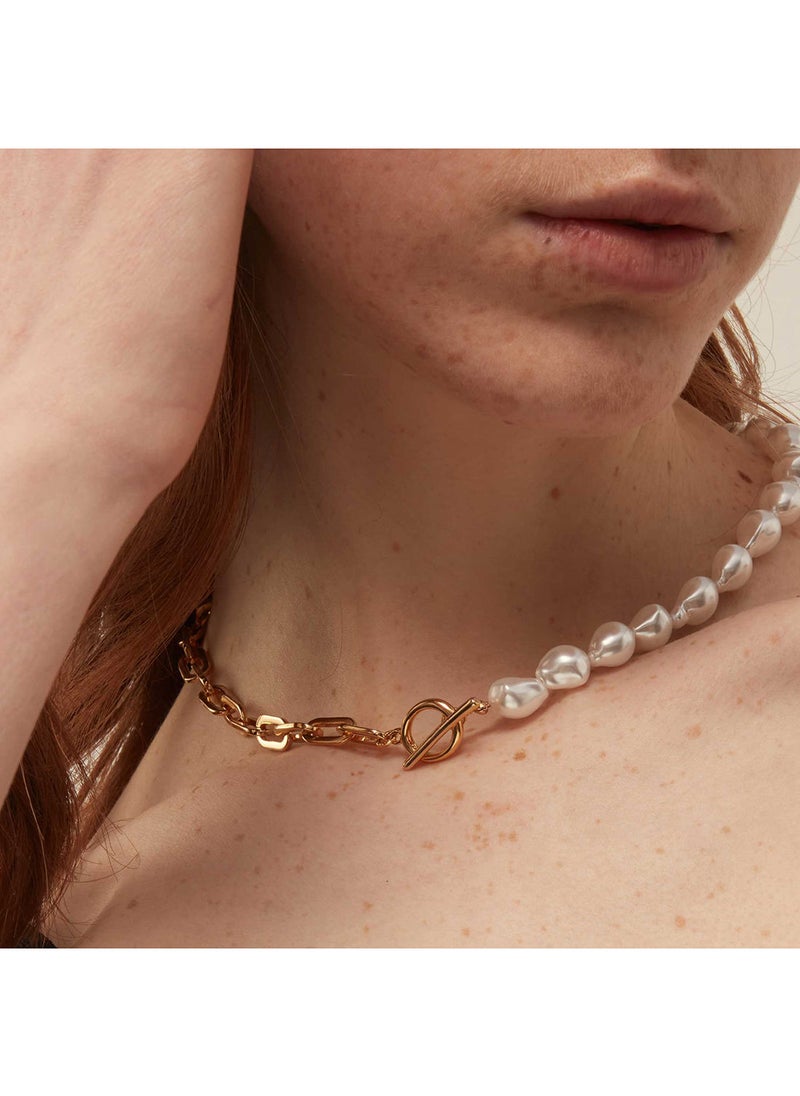 ORELIA LONDON - Pearl Asymetric Necklace - Image 1