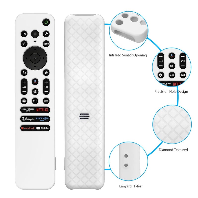 Cotbolt Silicone Cover Case Compatible with Sony Bravia Smart Tv 2023 2024 2025 Voice Remote RMF-TX910U (White) [Remote NOT Included] - Image 3
