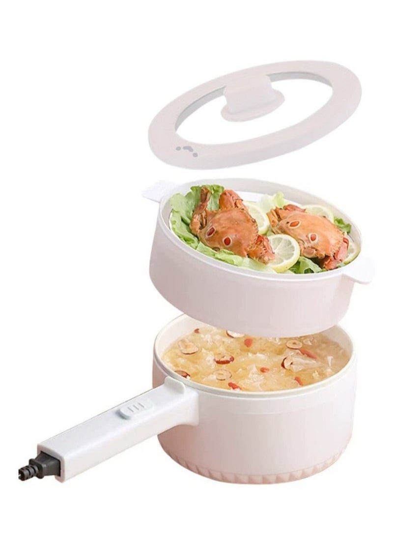 XiuWoo 2L Electric Hot Pot Portable Non-Stick Pan for Steak, Egg, Fried Rice, Ramen, Oatmeal, Soup, Two Power Control and No Toxic Substances - Image 1