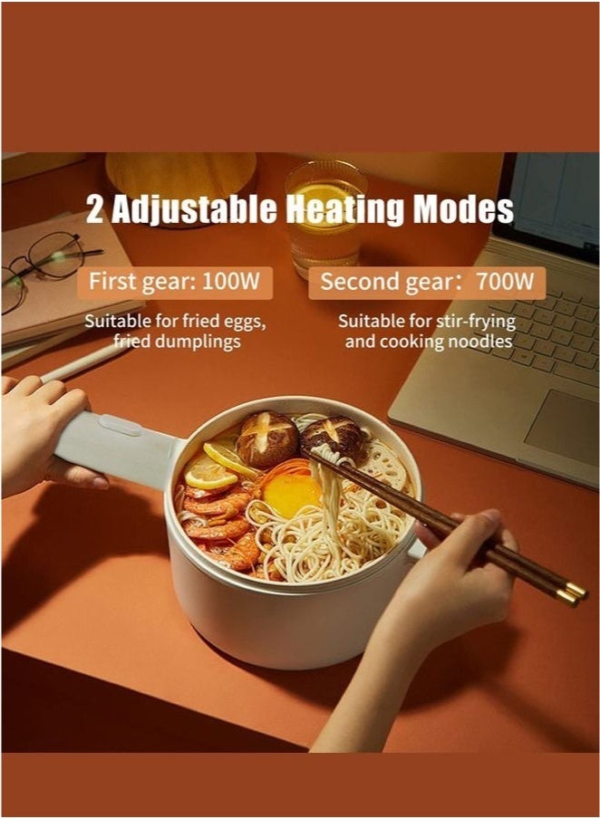 XiuWoo 2L Electric Hot Pot Portable Non-Stick Pan for Steak, Egg, Fried Rice, Ramen, Oatmeal, Soup, Two Power Control and No Toxic Substances - Image 4