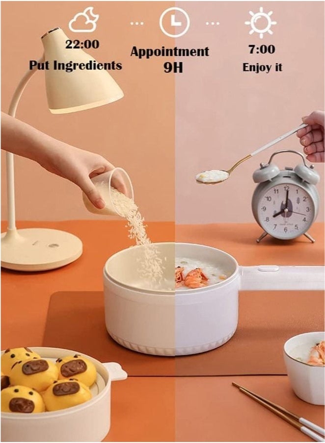 XiuWoo 2L Electric Hot Pot Portable Non-Stick Pan for Steak, Egg, Fried Rice, Ramen, Oatmeal, Soup, Two Power Control and No Toxic Substances - Image 3