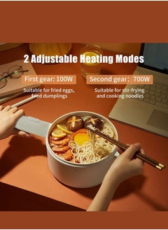 XiuWoo 2L Electric Hot Pot Portable Non-Stick Pan for Steak, Egg, Fried Rice, Ramen, Oatmeal, Soup, Two Power Control and No Toxic Substances  - Image 4
