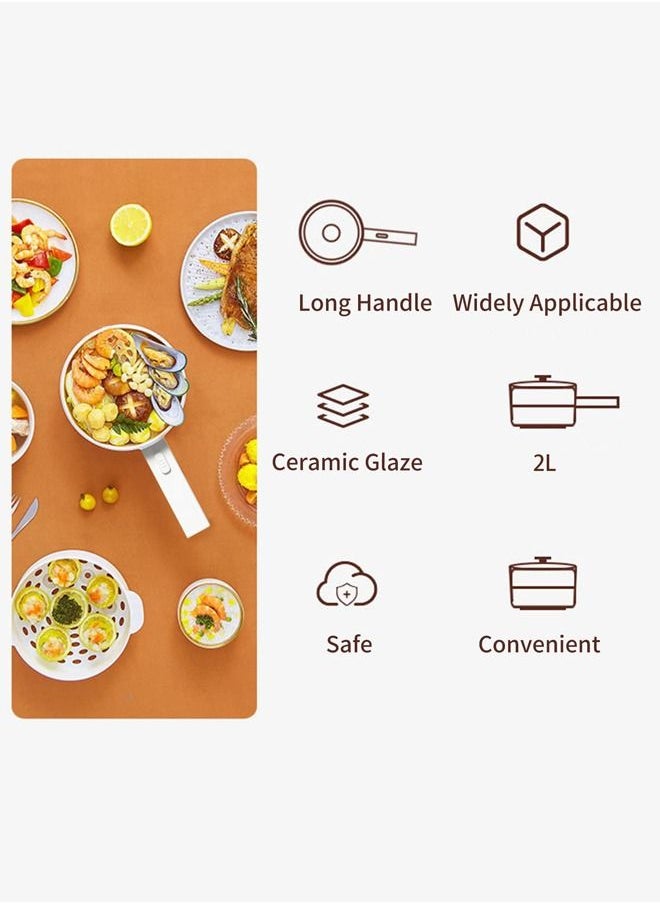 XiuWoo - 2L Electric Hot Pot Portable Non-Stick Pan for Steak, Egg, Fried Rice, Ramen, Oatmeal, Soup, Two Power Control and No Toxic Substances - Image 1