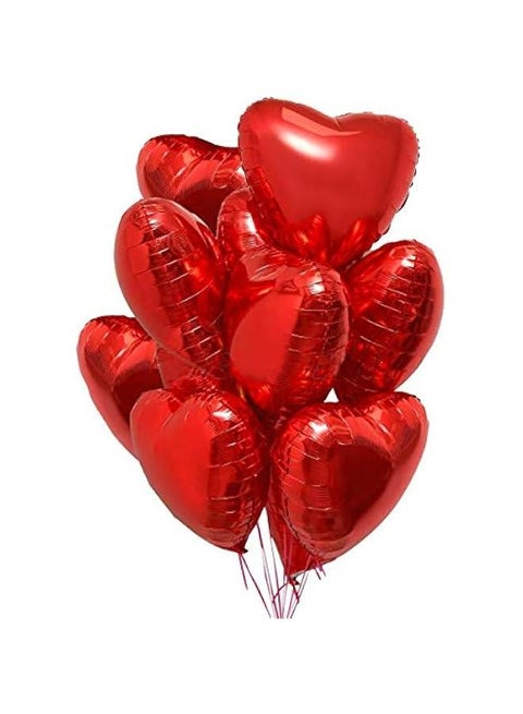 25 Heart Foil Balloons for Helium or Air, Red Heart Shaped for Romantic Decoration Wedding Proposal Valentine’s Day Decorations and Engagement Party
