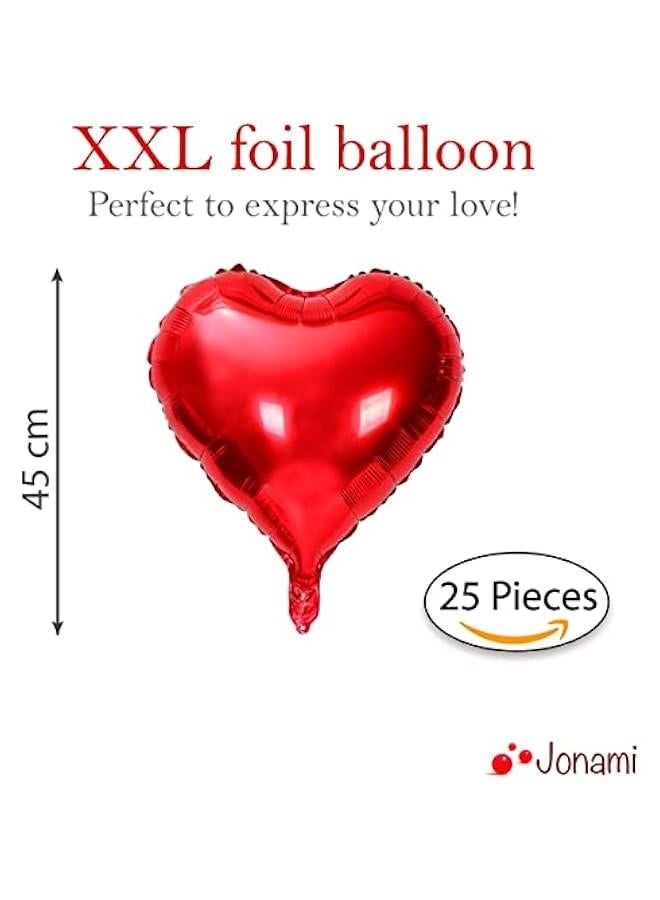 25 Heart Foil Balloons for Helium or Air, Red Heart Shaped for Romantic Decoration Wedding Proposal Valentine’s Day Decorations and Engagement Party - Image 3