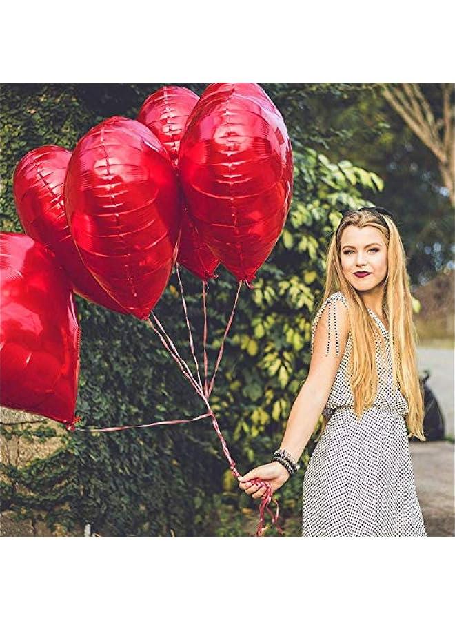 25 Heart Foil Balloons for Helium or Air, Red Heart Shaped for Romantic Decoration Wedding Proposal Valentine’s Day Decorations and Engagement Party - Image 5