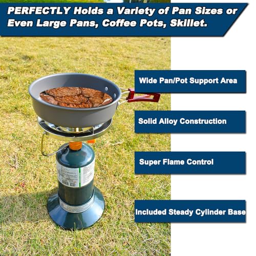 RANDDER Propane Stove Portable Camping Gas Stove 10,000 BTU Bottletop Single Adjustable Burner with 1 lb Tank Base Carrying Case Great for Backpacking Emergencies Outdoor - Image 5