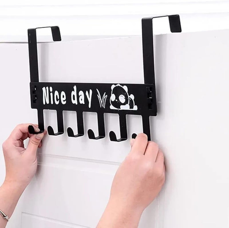 Heavy Duty CarbonMetal Over Door Hanger for Cloths Drill Free Door Hanging Hooks Suitable for Bathroom Bedroom Kitchen Scarf Coat Towel Holder Removable Door Hanger Carbon Steel  - Image 5