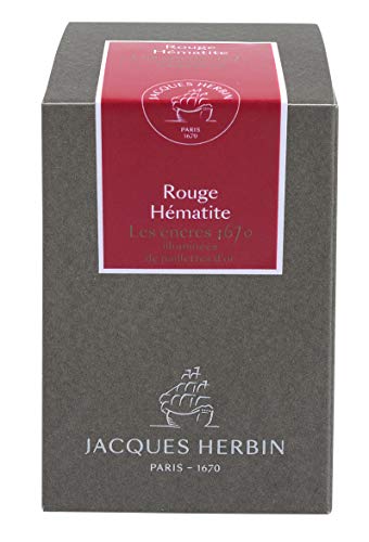 Jacques Herbin جاك هيربين - المرجع 15026JT - حبر لأقلام الحبر السائل وأقلام الرولر - أحمر هيماتيت - زجاجة 50 مل - مجموعة جاك هيربين بريستيج '1670' - حبر ملون بالأحمر - Image 3