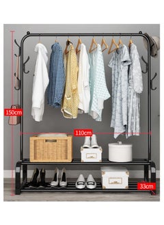 Arabest Floor Drying Rack Single Pole Hanging Clothes Rack Bedroom Living Room Coat Rack Balcony Double-layer Rack  - Image 2
