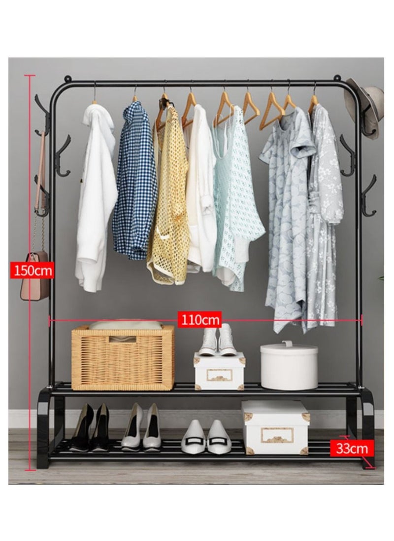 Arabest Floor Drying Rack Single Pole Hanging Clothes Rack Bedroom Living Room Coat Rack Balcony Double-layer Rack  - Image 2