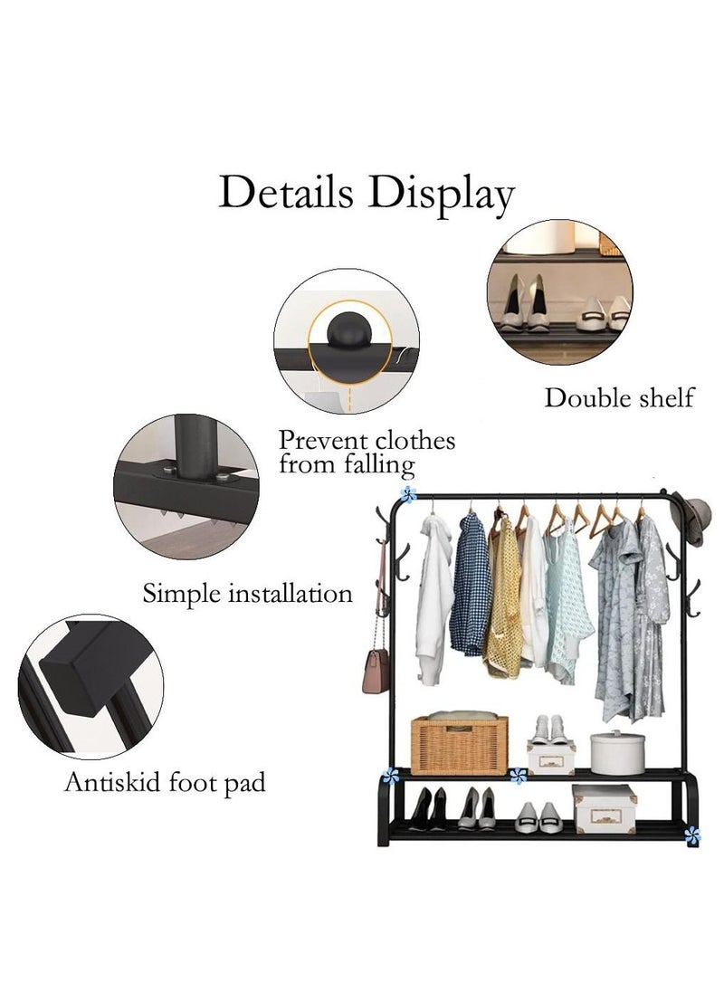 Arabest Floor Drying Rack Single Pole Hanging Clothes Rack Bedroom Living Room Coat Rack Balcony Double-layer Rack  - Image 4