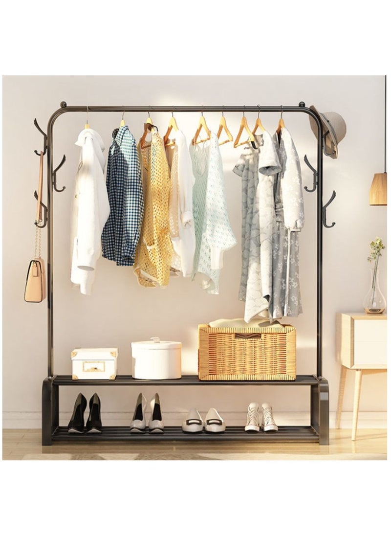 Arabest Floor Drying Rack Single Pole Hanging Clothes Rack Bedroom Living Room Coat Rack Balcony Double-layer Rack  - Image 1