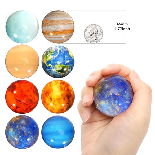 Pllieay 16PCS Solar System for Kids, Solar System Planets Toys - Eight Planets Bouncy Balls+Planetary Flashcards for Kids Party Favors, Educational Space Toys - Image 3