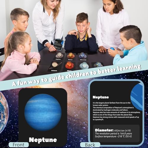 Pllieay 16PCS Solar System for Kids, Solar System Planets Toys - Eight Planets Bouncy Balls+Planetary Flashcards for Kids Party Favors, Educational Space Toys - Image 4