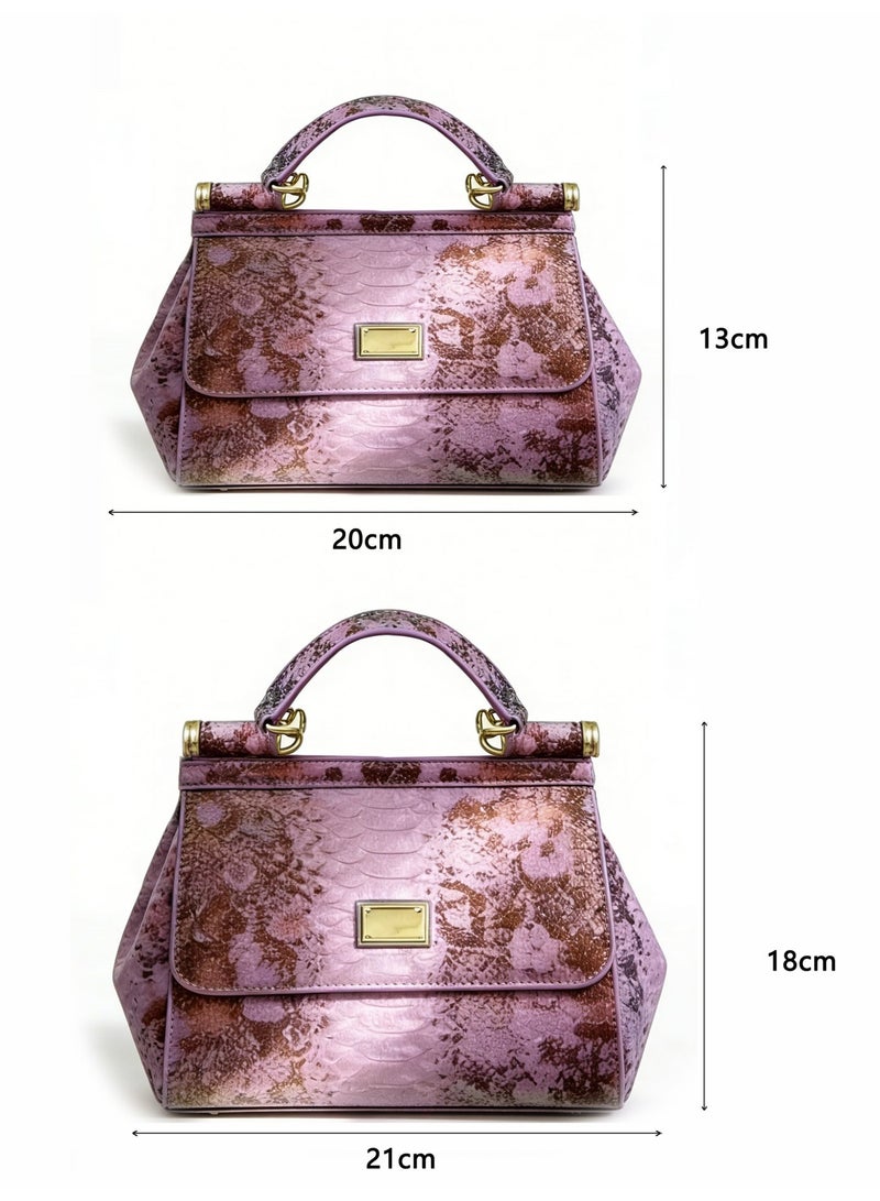 دي آند جي D&G bag Snake-Print Shoulder Bag - Glitter Accent Satchel with Adjustable Strap for Luxury Daily & Formal Styling - Image 3