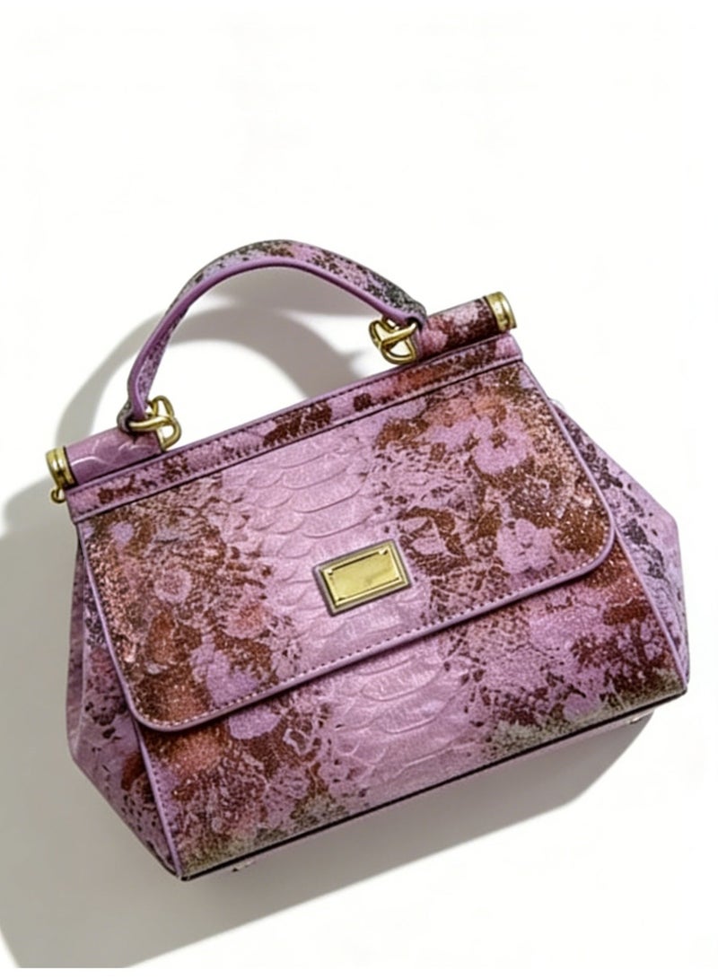 دي آند جي D&G bag Snake-Print Shoulder Bag - Glitter Accent Satchel with Adjustable Strap for Luxury Daily & Formal Styling - Image 5