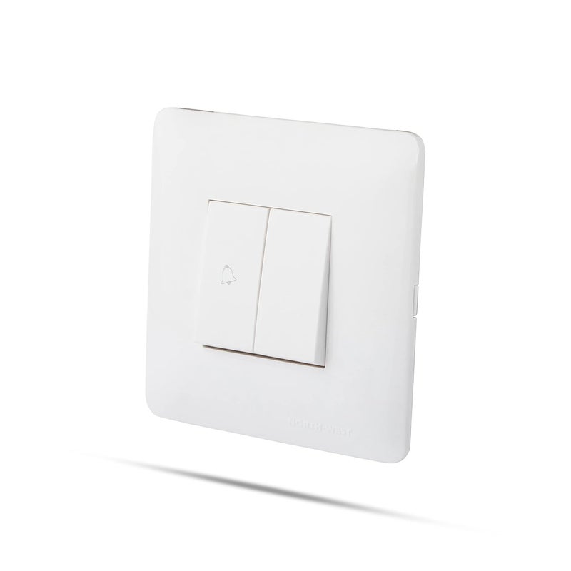 Wipro Northwest Venia Switch Combo of 2M Plate 1M Bell Push 1 6A Switch White Kit 3 - Image 2