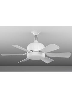 Ayeeb Portable Ceiling Fan with Light, LED Flower Lamp Bulb 3CCT 40W Dimmable Light, E27 Screw Easy Mount,Detachable 6 Blades 85V-265V World Travel Use, Chill Wind Smart Remote Control & Wall Switch 3 Wind Speed, 2H/4H Timing(White Petal)  - Image 5