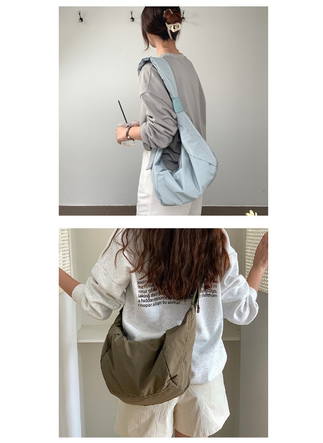 Generic - Korean Bag Women's Casual Single Shoulder Crossbody Bag Large Capacity Niche Fashion Wide Shoulder Strap Nylon Dumpling Bag Female - Image 1