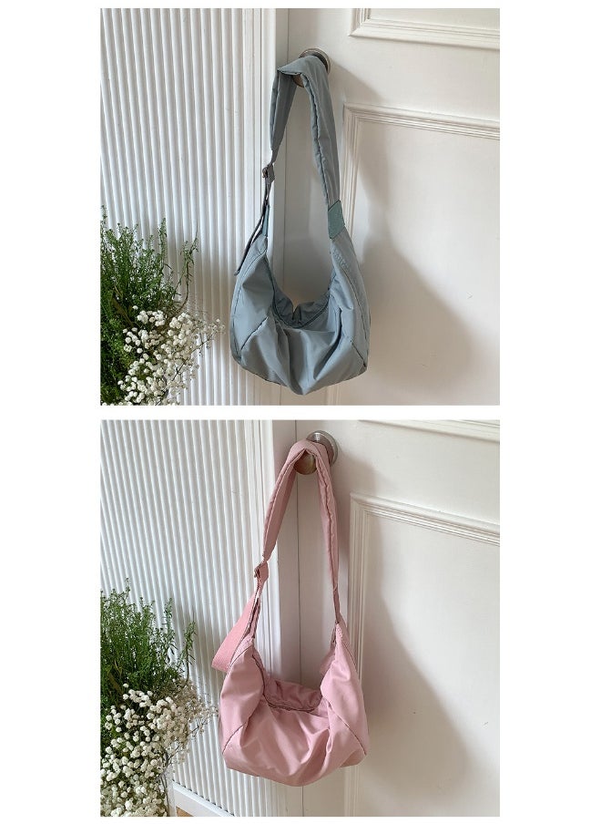 Generic - Korean Bag Women's Casual Single Shoulder Crossbody Bag Large Capacity Niche Fashion Wide Shoulder Strap Nylon Dumpling Bag Female - Image 1