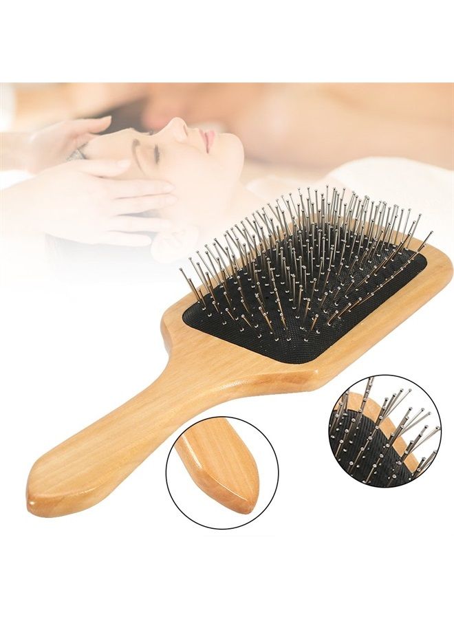 Betued Hair Care Comb, Anti‑Static Hair Brush, Bristle Hair Comb Simple Lady Female Wood Steel Needle Hairdressing Hair Care Healthy Scalp Massage Comb - Image 1